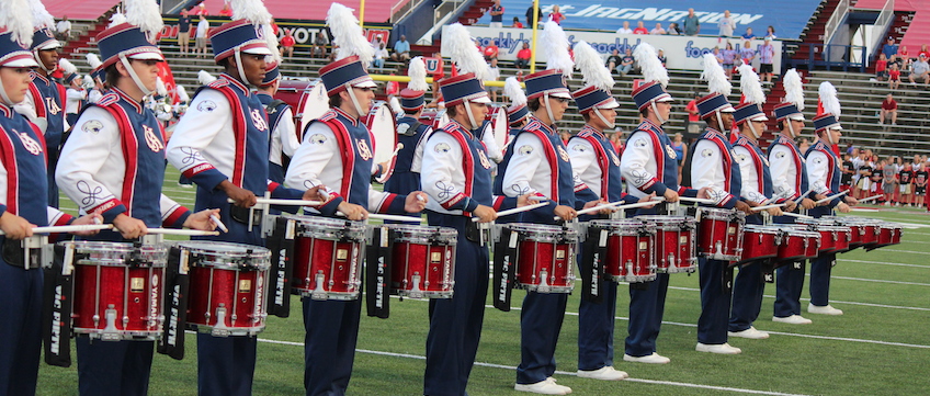 Jag drum line at game.